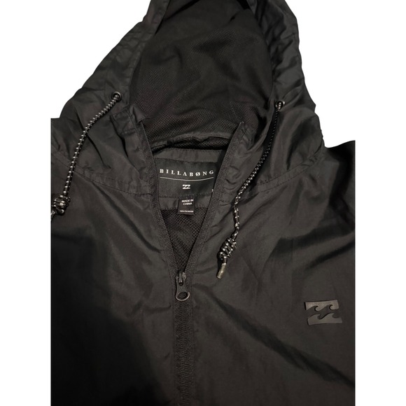 Billabong Mens Black Hooded‎ Lightweight Windbreaker Jacket Size M - Picture 4 of 9